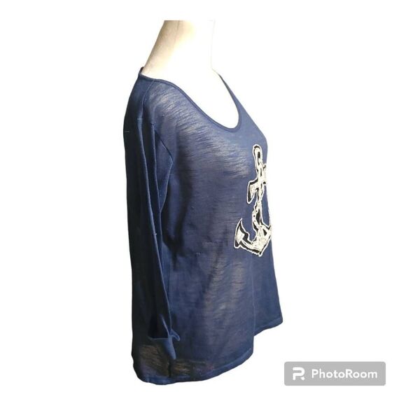 Xhilaration Anchor Short Sleeve Top Size XL Women - Picture 3 of 7